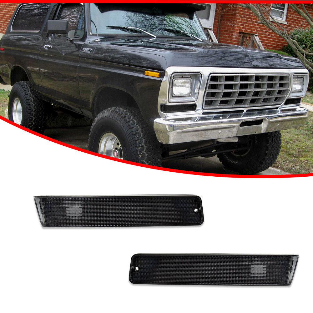 For 73 - 79 for Trucks 78 - 79 for Mustang Smoke Front Turn Signal Housing Kit - v