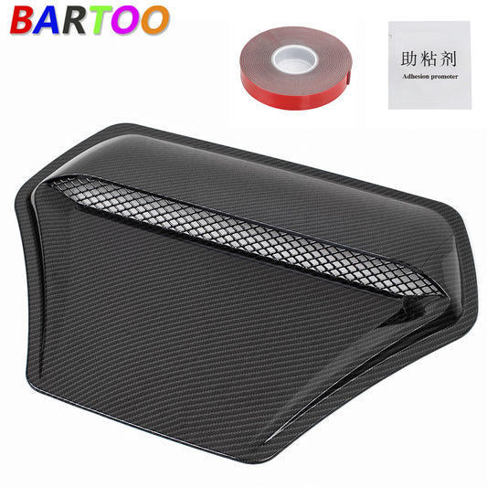 Air Flow Scoop Hood Intake Vent Bonnet Trim Cover Universal Carbon Fiber Q