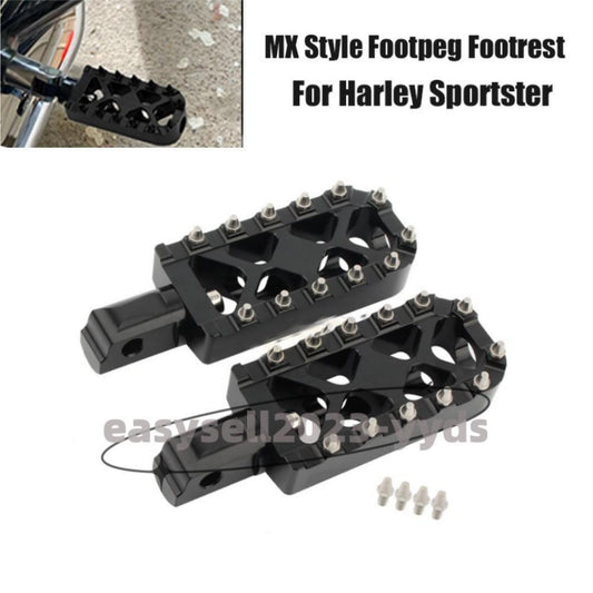 Black Foot Pegs Footrests Pedals Peg Foot Pegs Fit for Harley Wide Glide Chopper