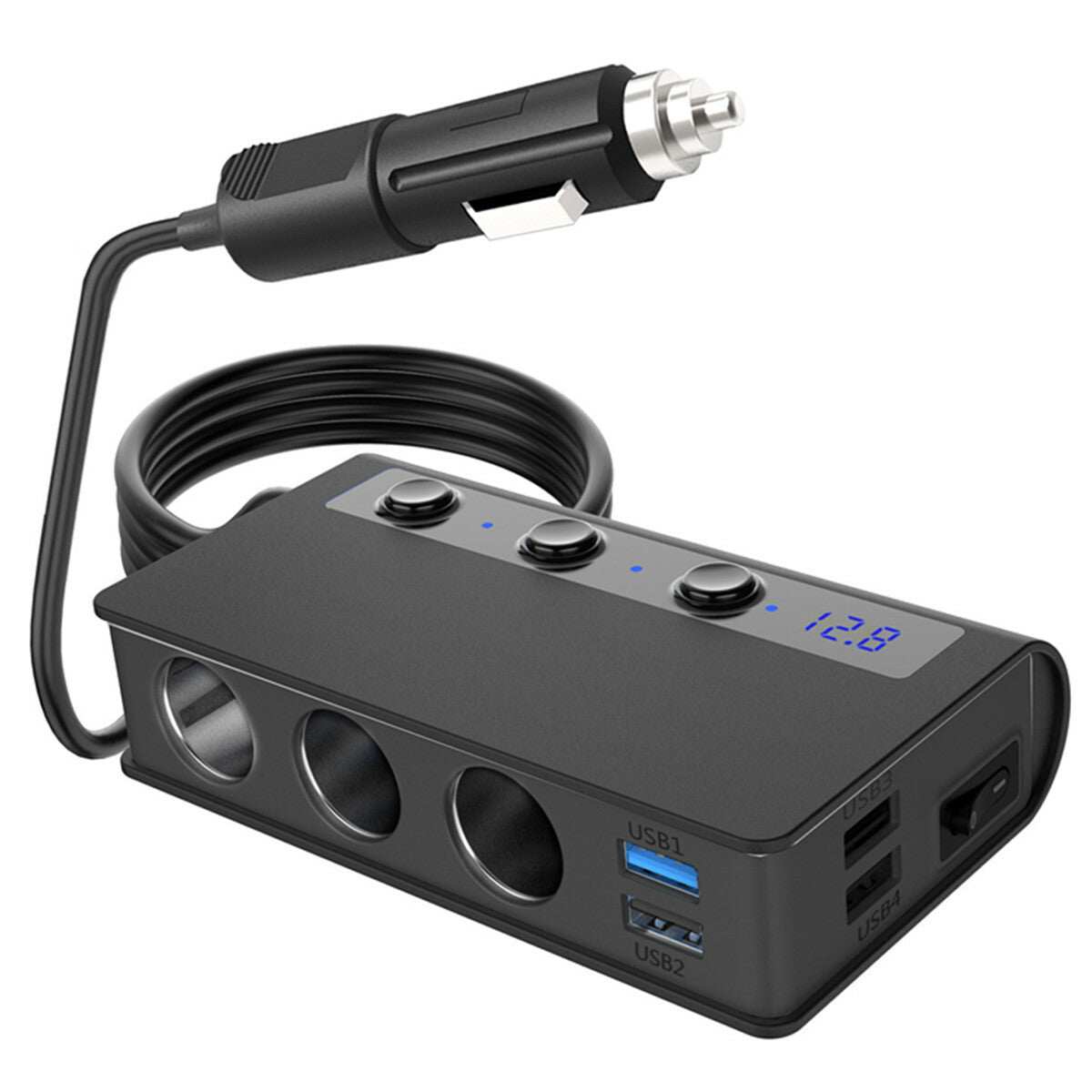 Car Cigarette Lighter Socket Splitter 4 Port USB for Charger Power Adapter Charging