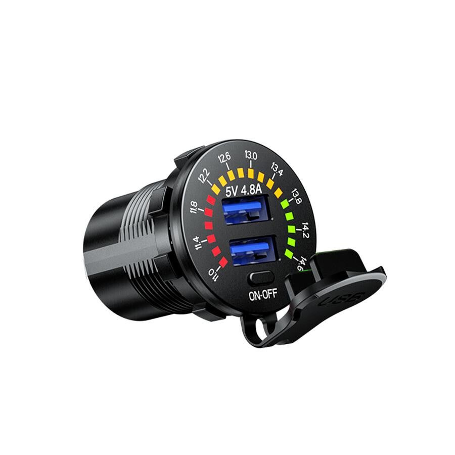 Car Cigarette Lighter Socket Dual USB Port for Charger Power Outlet LED 5v 4.8A Q
