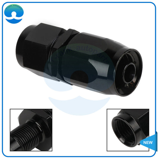 1PC Universal Straight AN6 -6AN Swivel Hose End Fitting Adaptor Black For Fuel