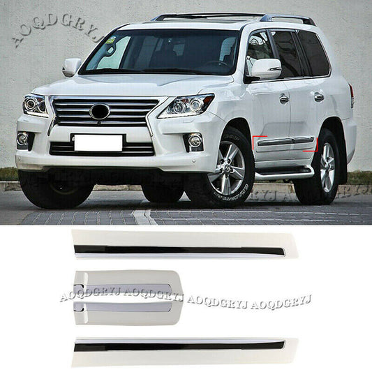 for LEXUS LX570 2008-2015 Pearl White Door Guard Body Side Molding Panel Covers
