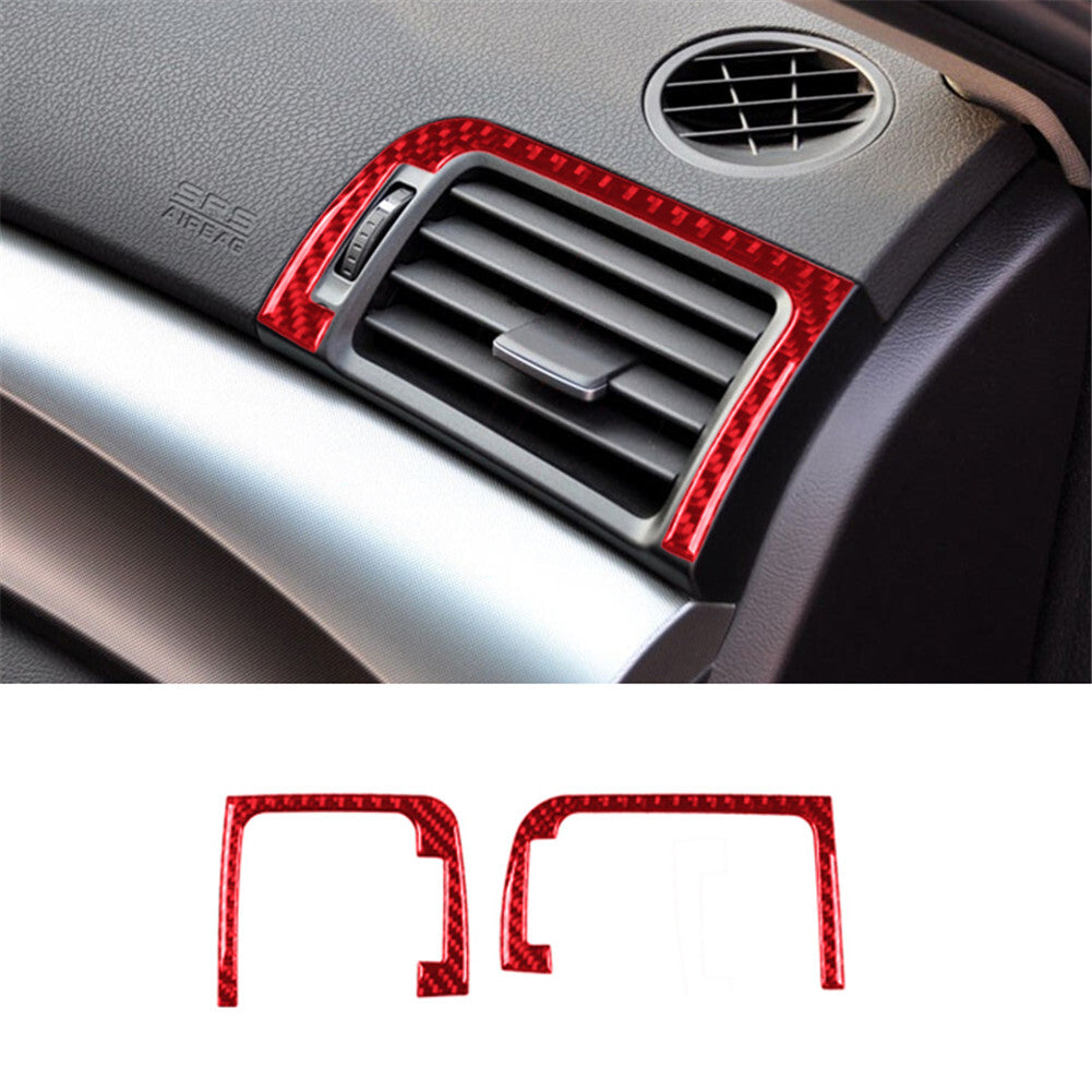 Red Carbon Fiber Interior Side Air Vent Outlet Cover Trim for ACURA TL 2009-2014