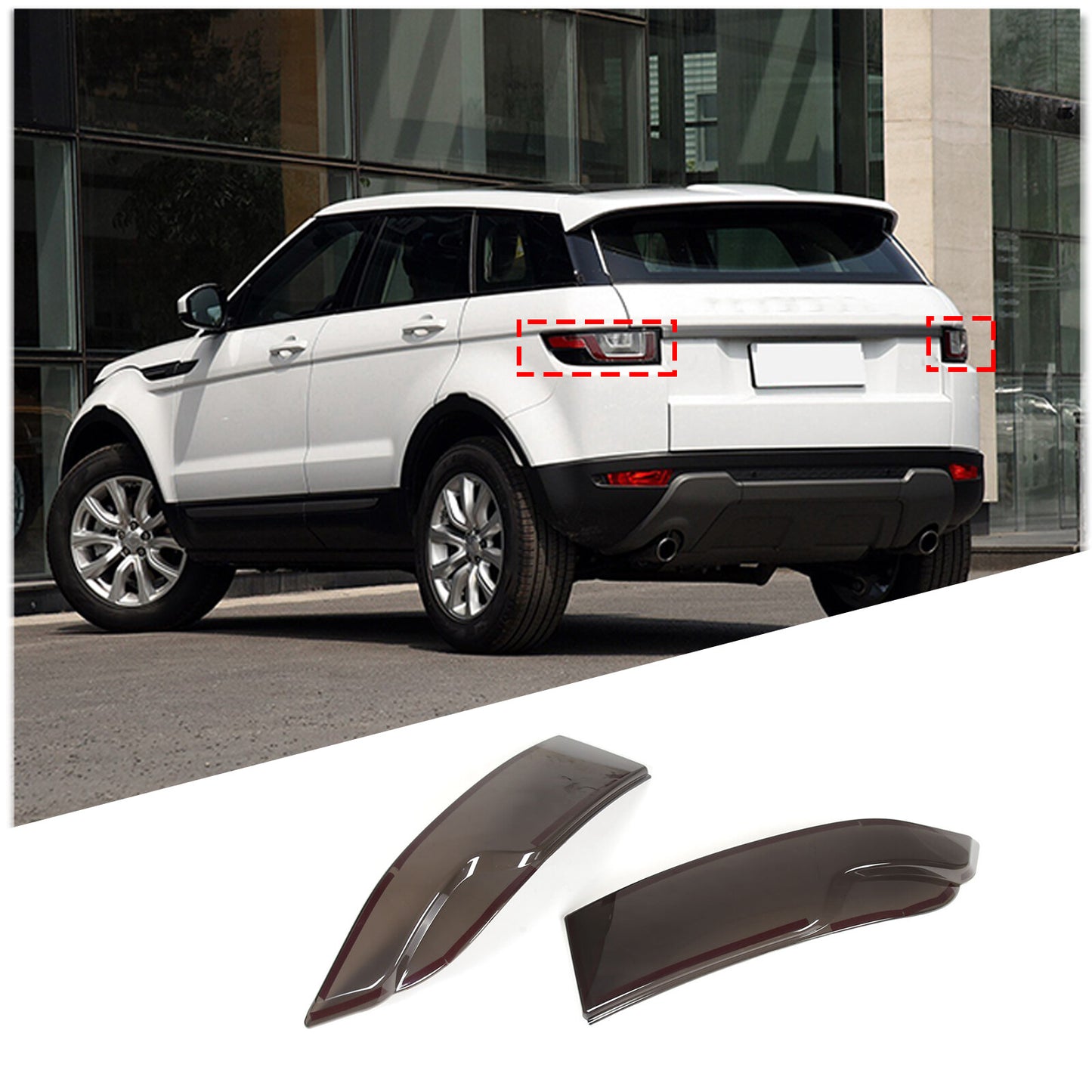 Black ABS taillight trim covers for Land Rover Evoque 2012-2019 (2 pieces)