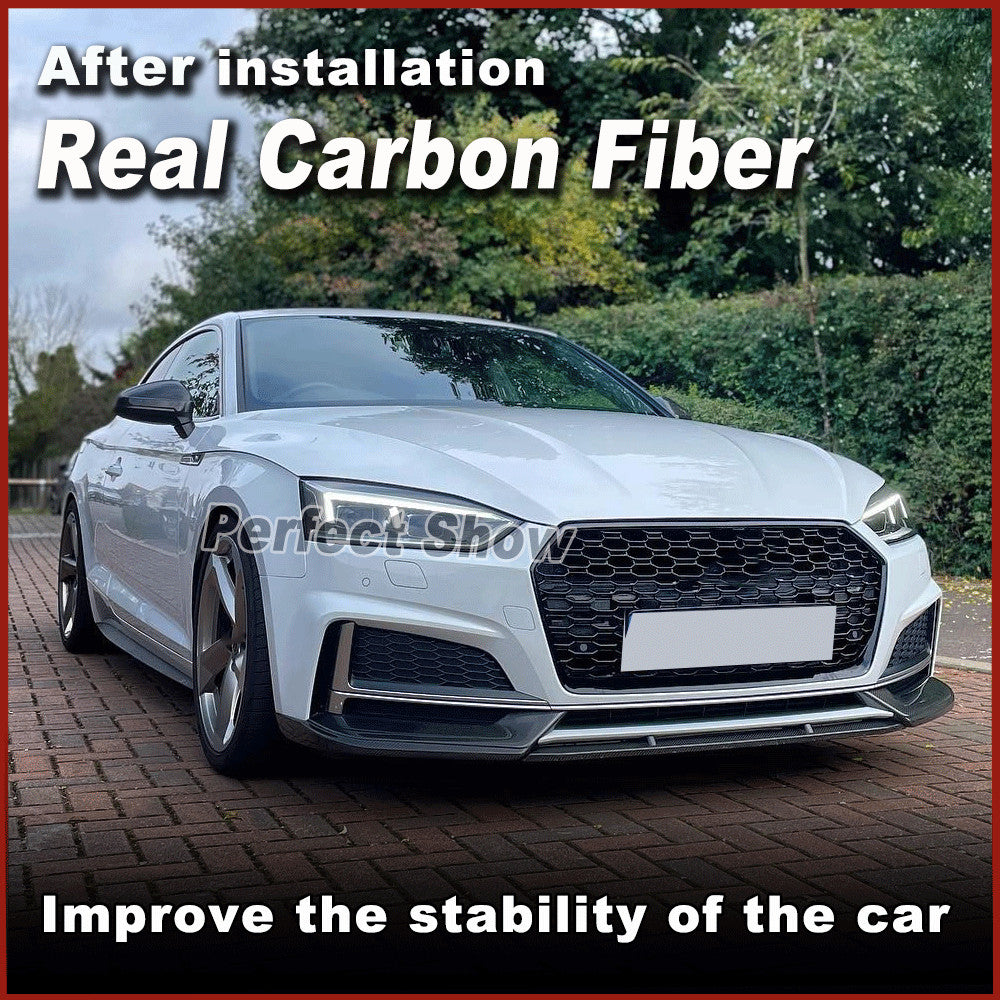 Fit for Audi S5 A5 Sline 2017-2019 REAL Carbon Front Bumper Lip Spoiler Splitter