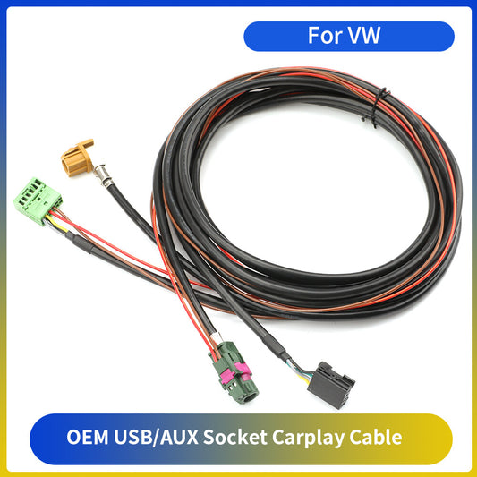 F¨¹r for VW 1.8m Carplay Modul AUX USB Auto Car Radio Anschluss Sockel Kabel
