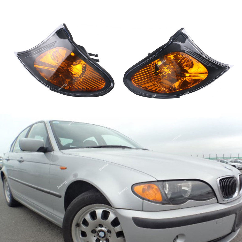for BMW 02-05 E46 3-SERIES 4 Door Sedan Corner Turn Signal Lights Yellow Lens Q
