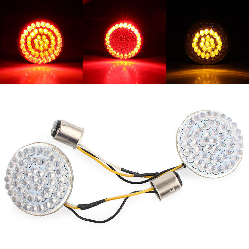 2 Style 1157 Rear LED Turn Signal Light Inserts Bulb Fit for Harley Touring