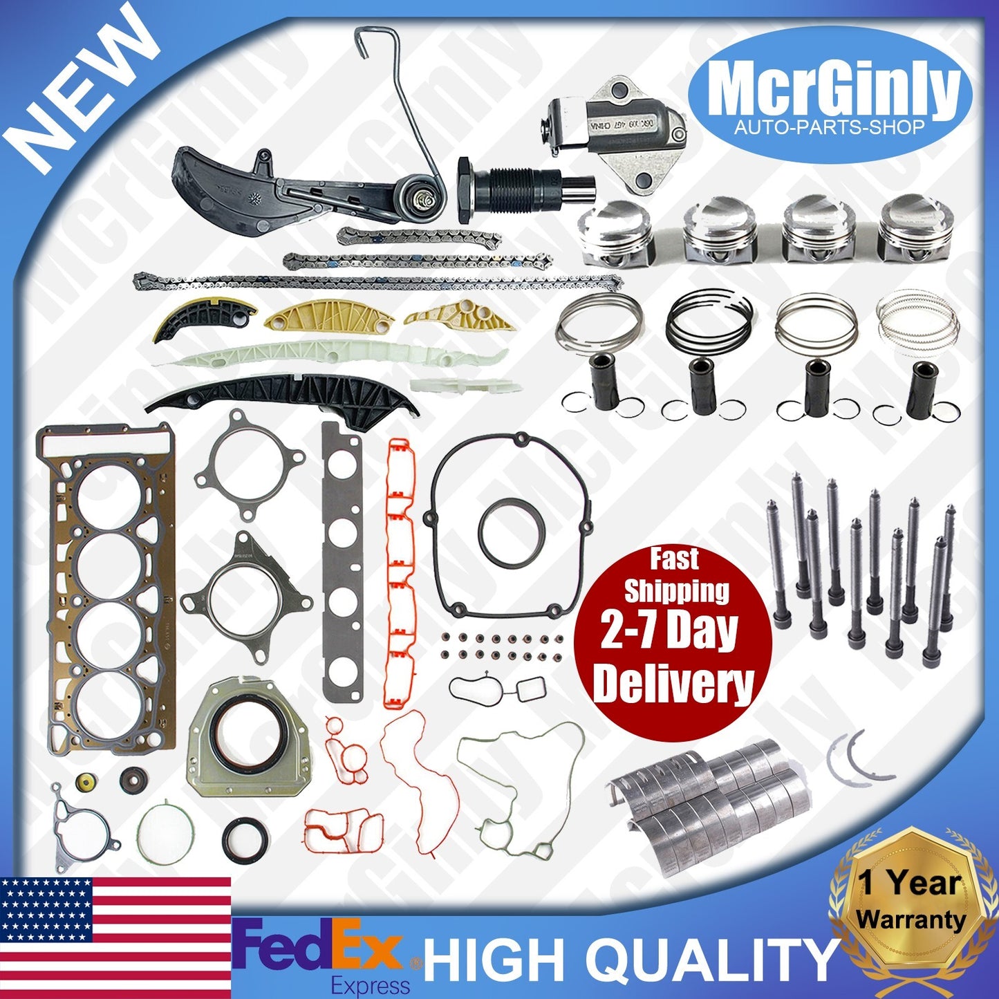 Engine overhaul kit + timing chain kit suitable for Passat , for Audi A4, A5, TT 1.8T n