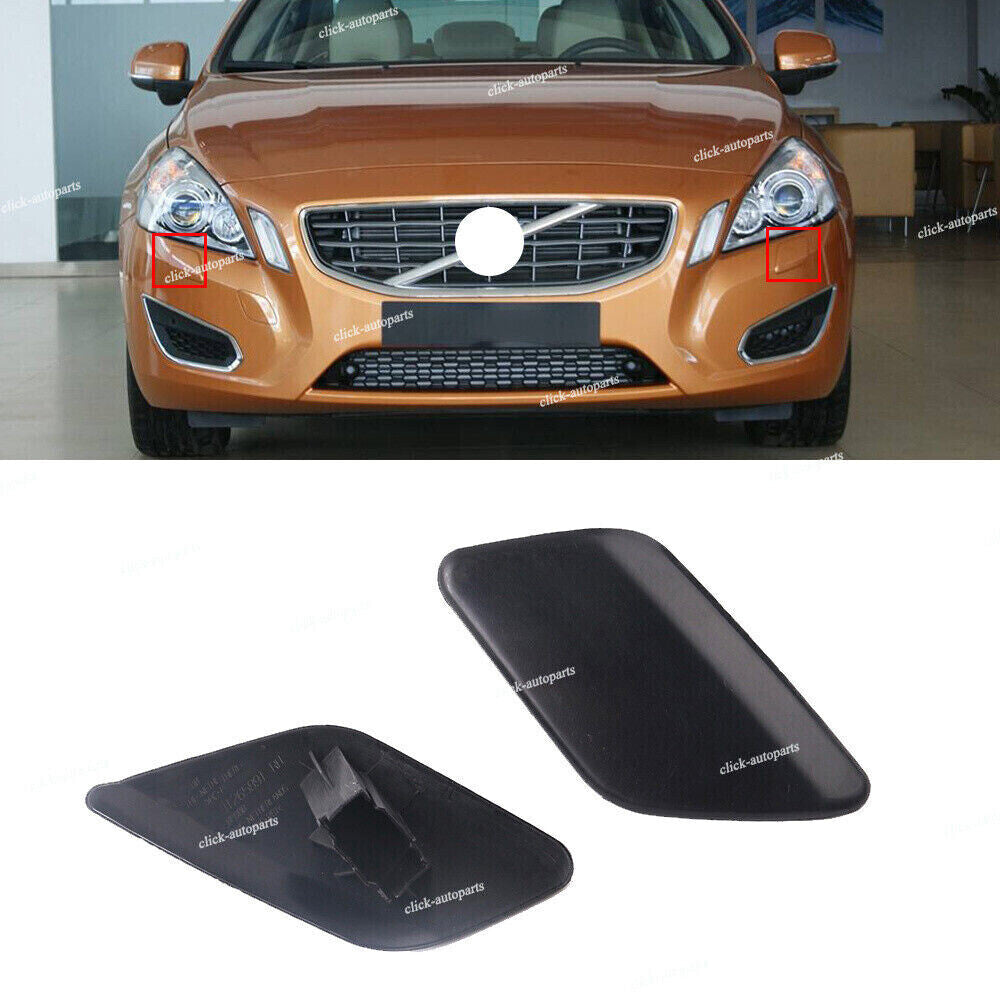 2Pcs Front Bumper Headlamp Washer Cover Lid RH  LH for VOLVO S60 2011-2013 Q