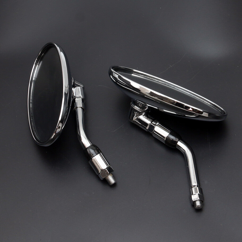Motorcycle silver Oval Chrome Rearview Mirrors Side for Honda VT 600 750 800