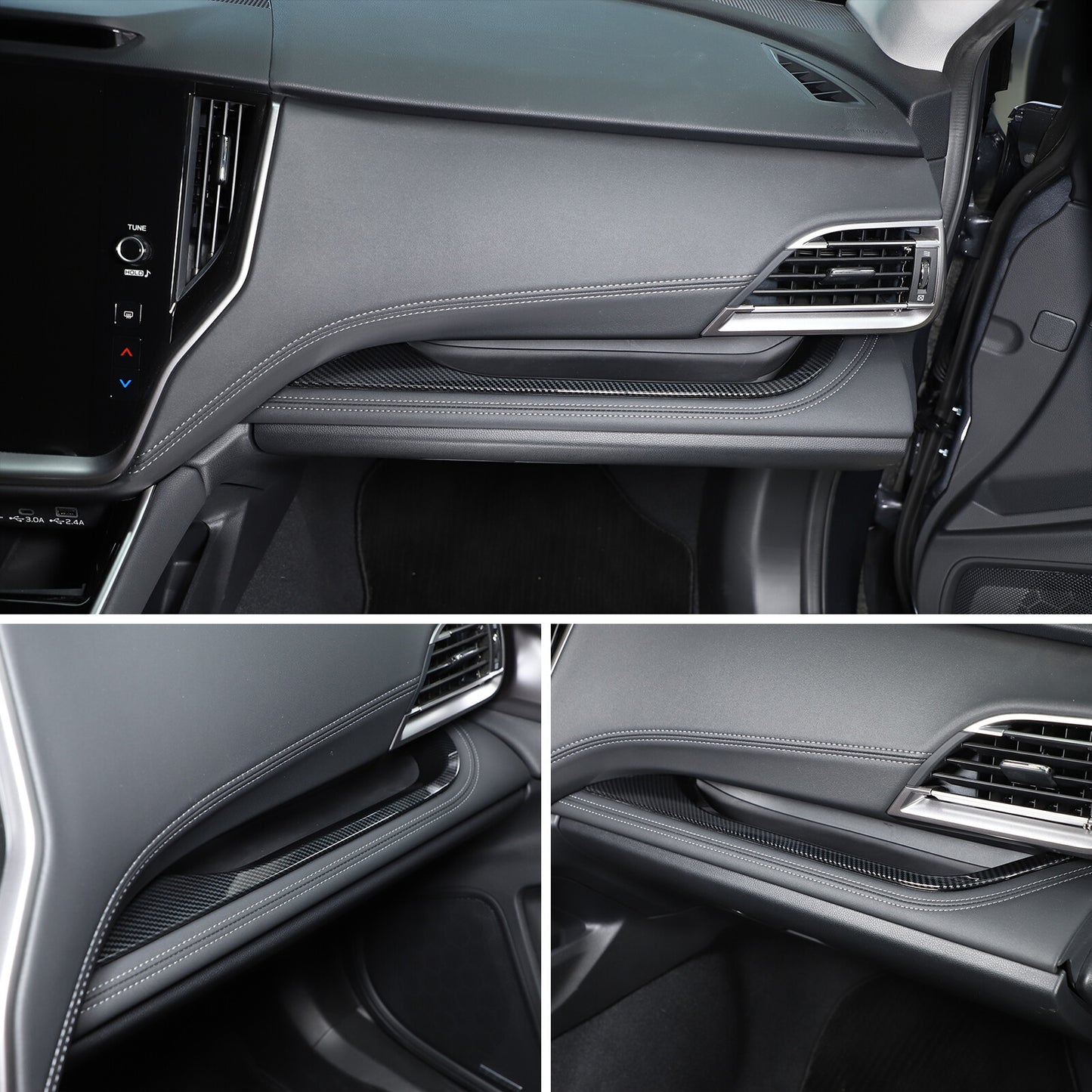Red Carbon Fiber Center Armrest Box Button Cover for Corvette C8 Z51 Z06 2020-25- v
