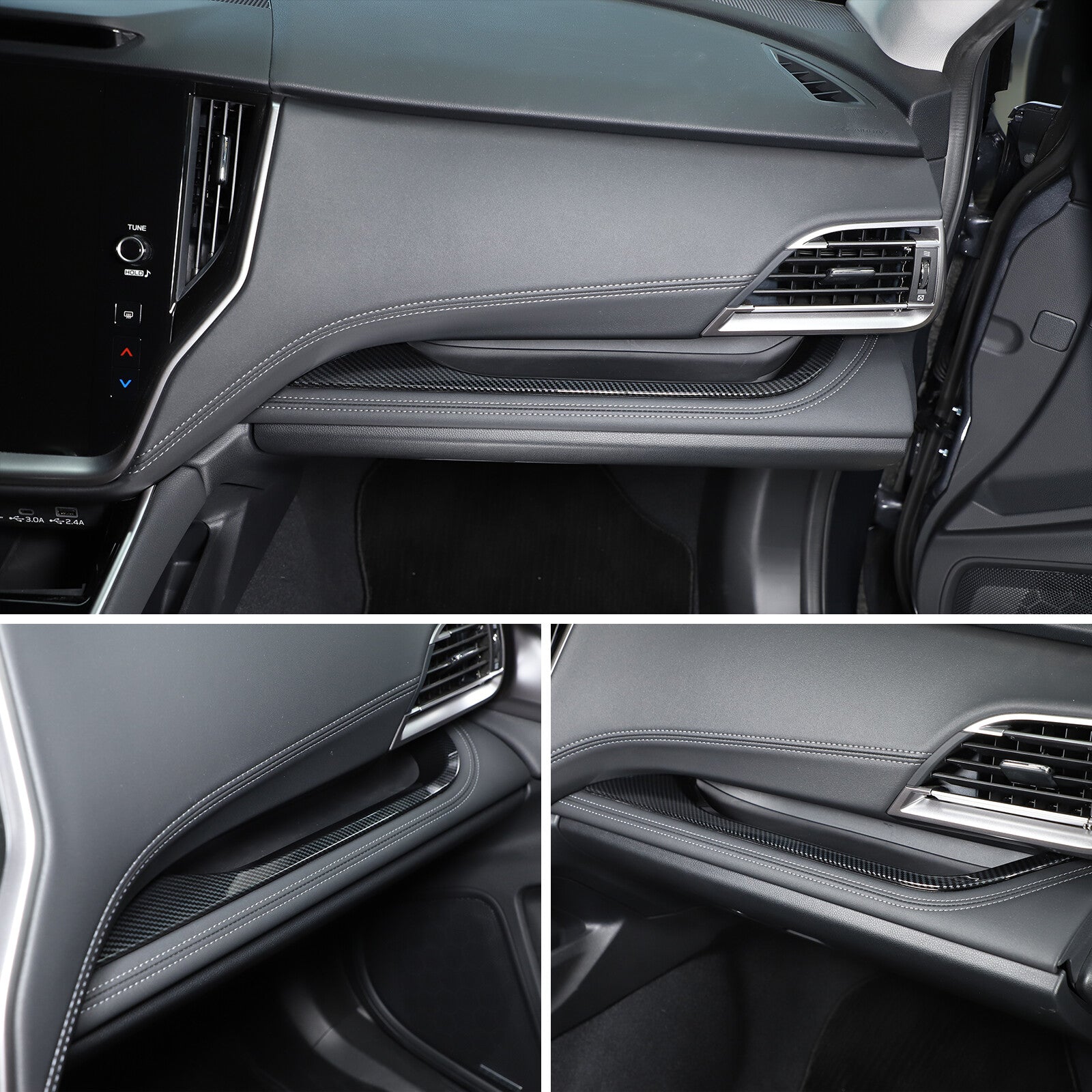 Red Carbon Fiber Center Armrest Box Button Cover for Corvette C8 Z51 Z06 2020-25- v