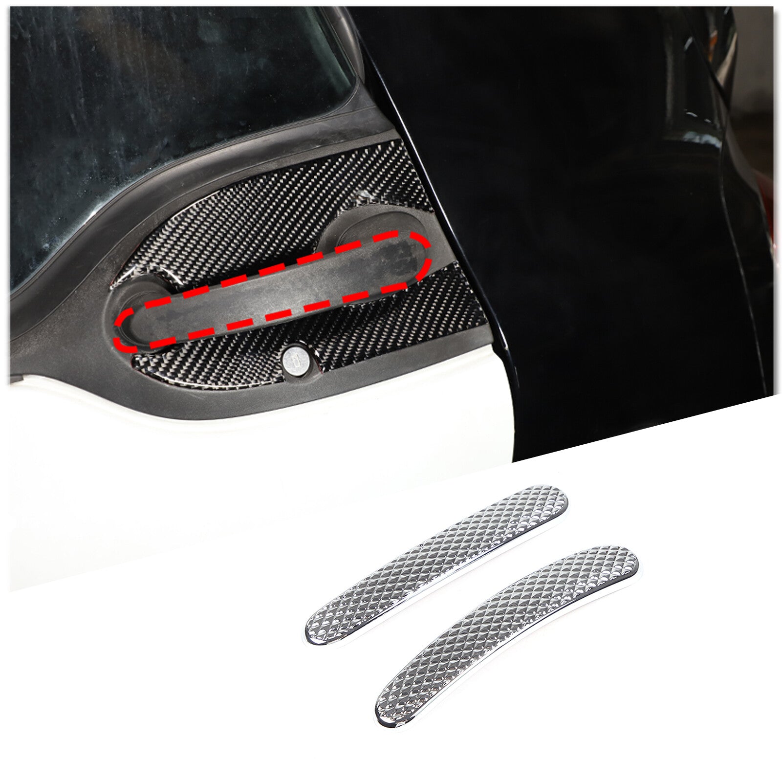 Chrome exterior door handle cover trim suitable for Smart Fortwo 2015 - 2021 - n