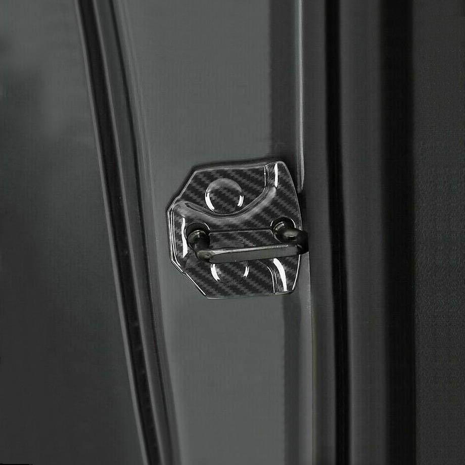 For 2015-2020 F150 Carbon Fiber Door Lock Protector Cover Buckle Trim v