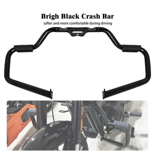 Black Mustache Engine Guard Crash Bar for Harley Softail Breakout Fat Boy 18-24