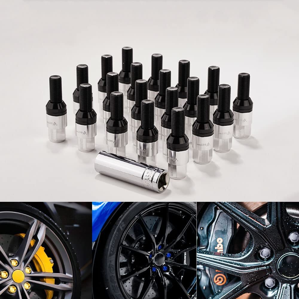 20x Silver M12x1.25 Wheel Cam Bolts with Tapered for Seat Nails, 28mm Shank, for Jeep Chryslers