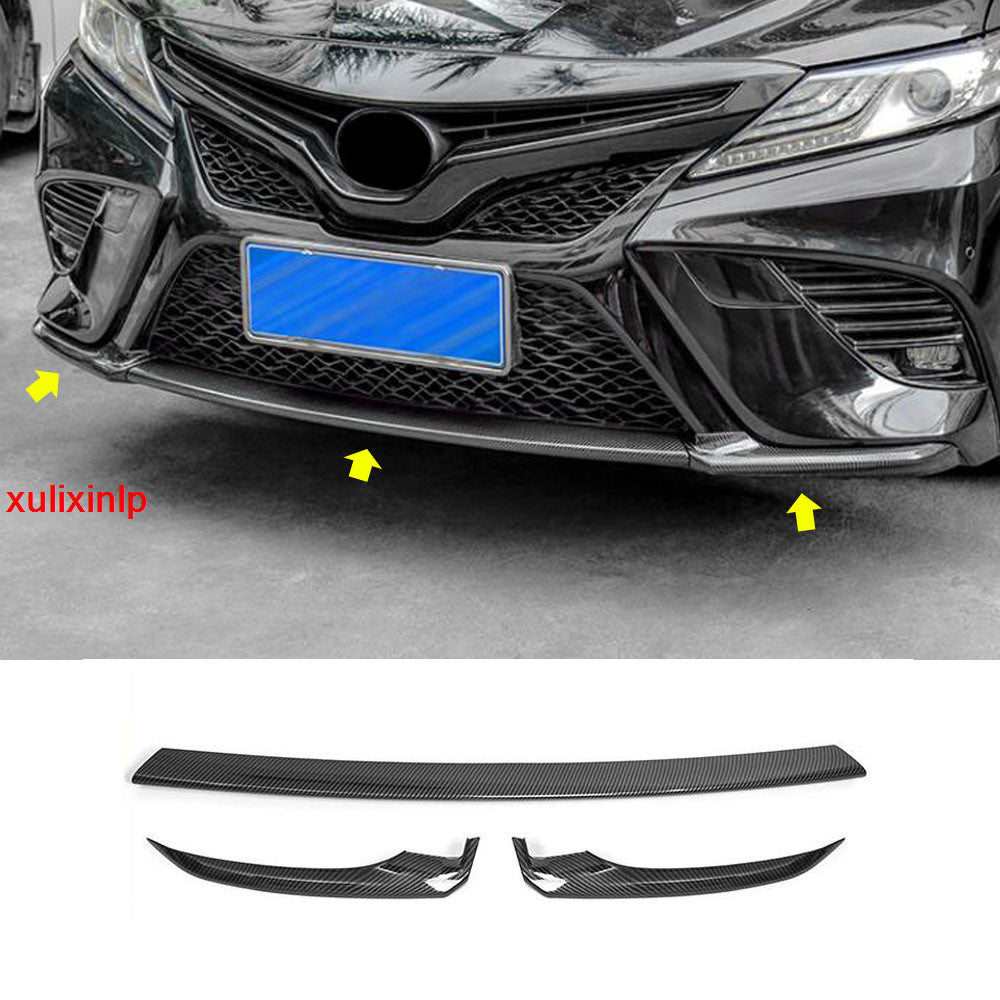 3P for Toyota for Camry 2018-2021 Carbon Fiber Look Front Bumper Moulding Cover Trim
