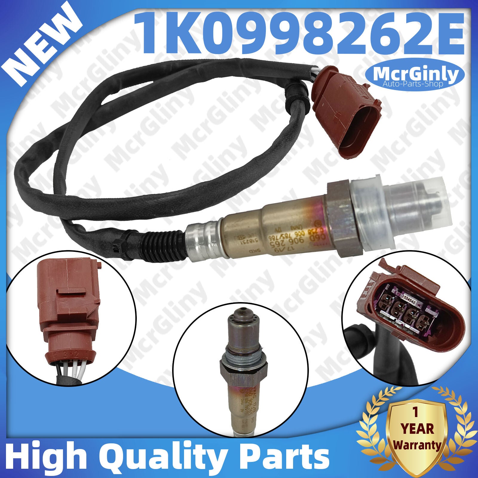Oxygen sensors 06D906265, 1K0998262E, and 06J906262D are suitable for Audi A3, TT, R8, Beetle, and for Golf . n