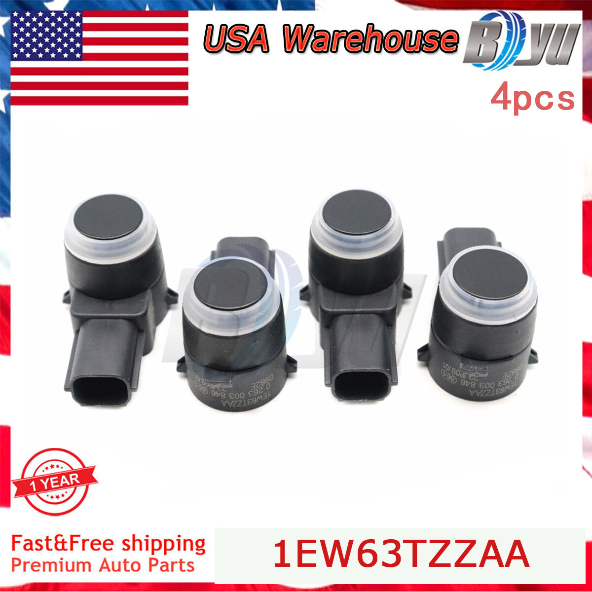 4 PCS New 1EW63TZZAA Bumper Object Sensor Park Assist for Dodge for Jeep for Chrysler