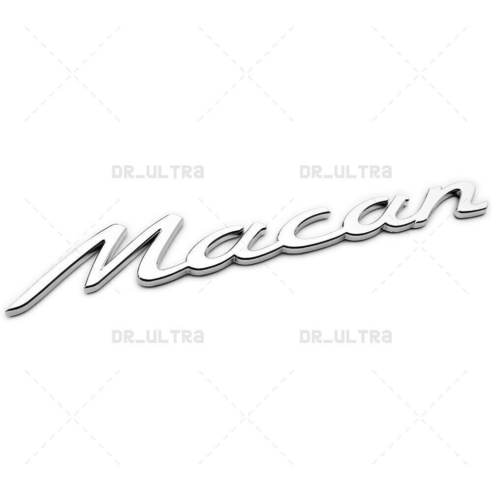 Mirror Chrome Macan Letters Rear Badge Emblem Look Deck Lid