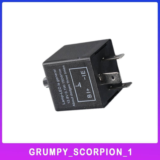 LED Flasher Relay 3-Pin Adjustable Frequency For Turn Signal Flash Light Q