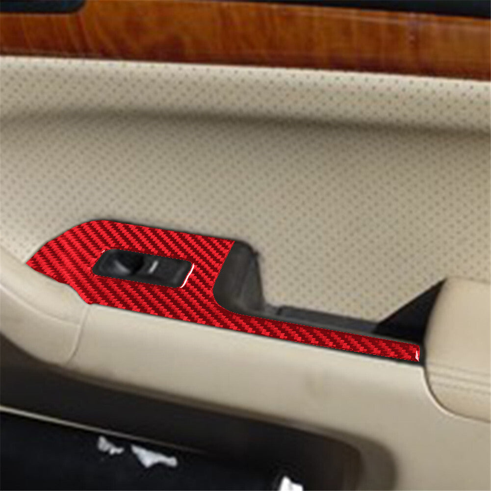 Passenger Window Lifter Panel Trim Cover Carbon Fiber for Acura TSX 2003-08 Red