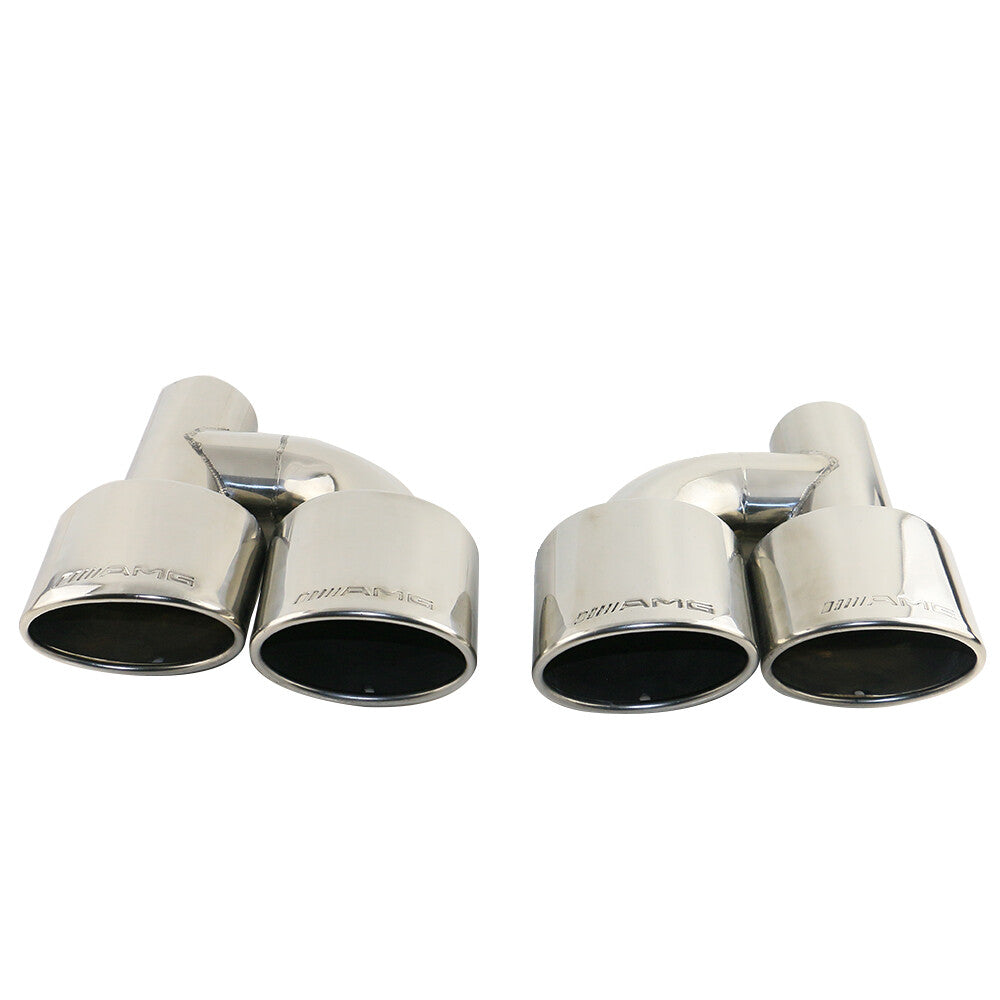 Pair 2.5 Left Right Engraved AMG Oval Dual Exhaust Tip for Mercedes-Benz 2pcs