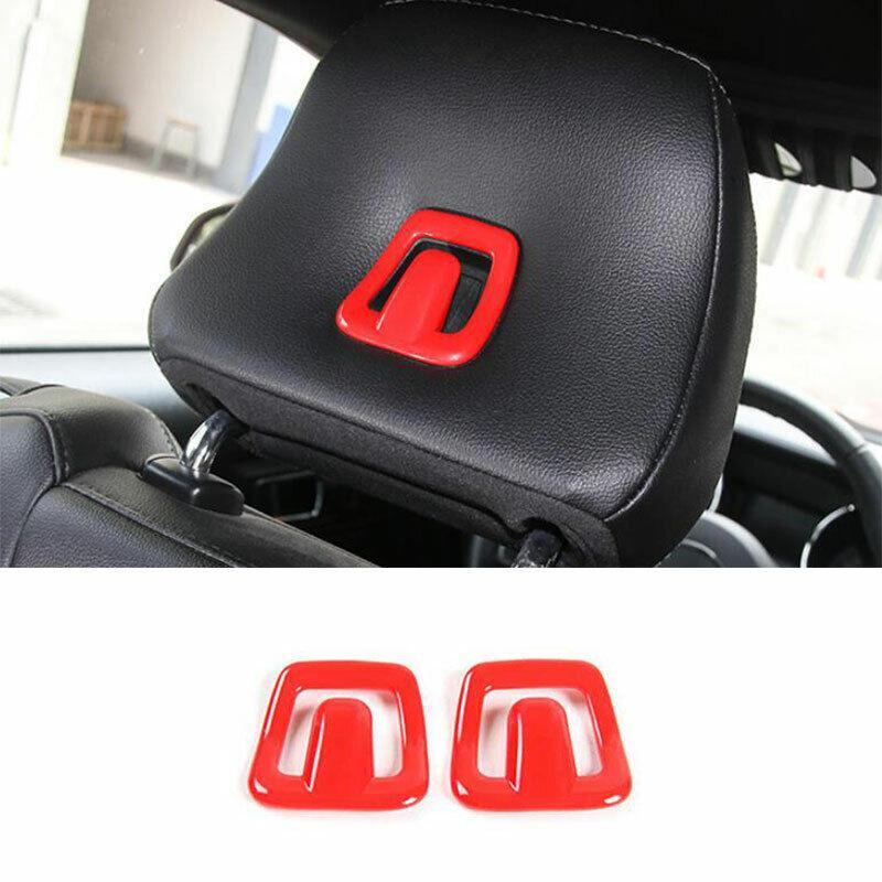 for Ford for Mustang 2015-2022 Paint Red for Seat Headrest Switch Button Cover Trim 2PCS