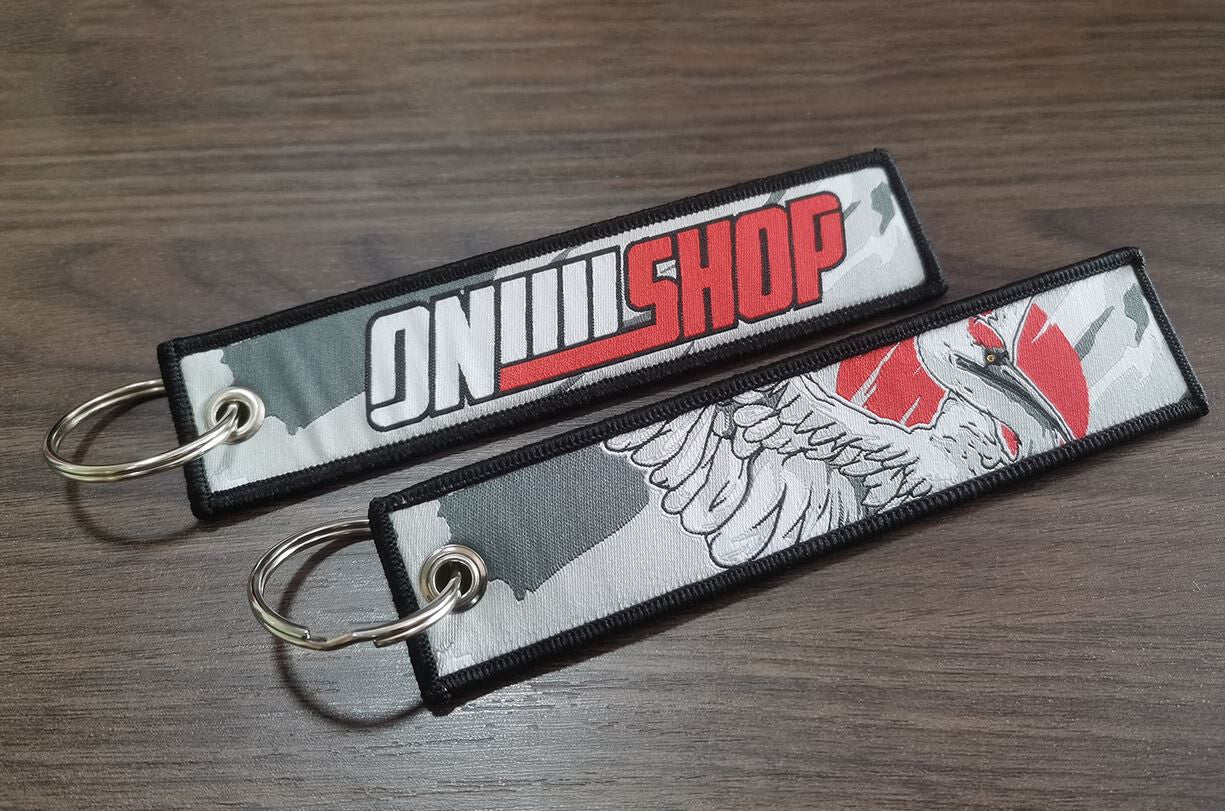 Car keychain/key ring embroidered nylon car accessories, gray and red, suitable for Toyota .