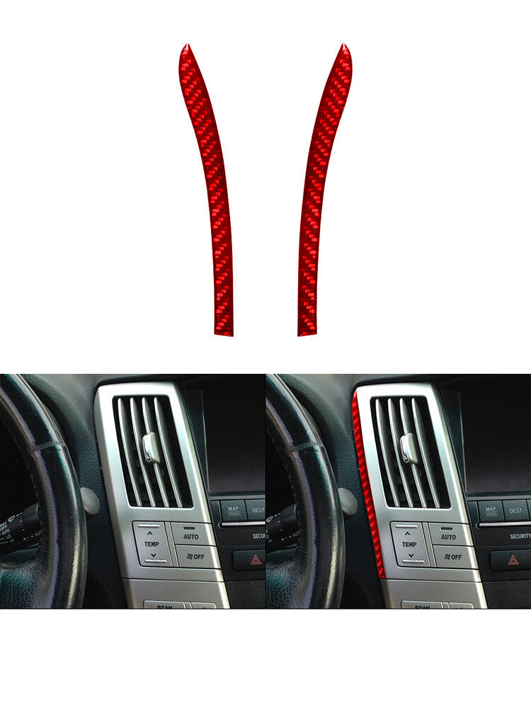 2Pcs Carbon Fiber Interior Console CD Player Cover Trim for Acura TL 2004-2008 v