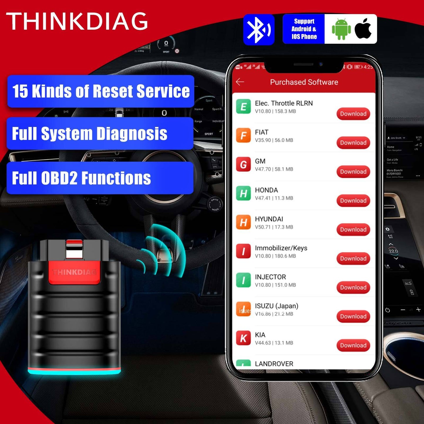 THINKDIAG X431 PRO Bidirectional OBD2 Scanner Diagnostic Tool OBDII Code Reader