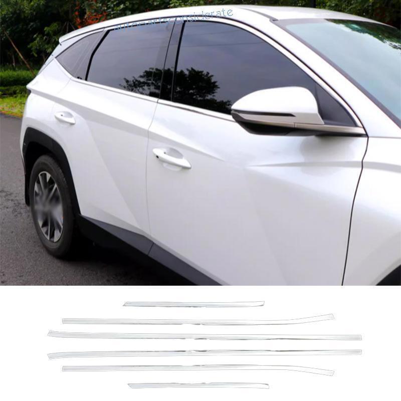 23-24 Steel Chrome Windows Strip Sill Lower Molding Cover for Hyundai for Tucson B n