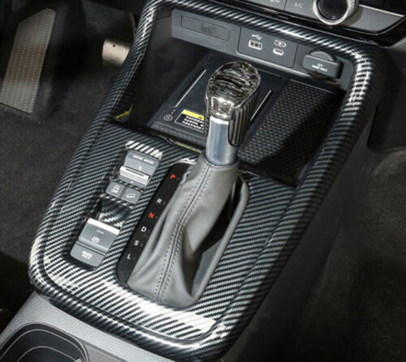 Carbon Fiber Console Gear Shift Box Panel Cover Trim 2x for Honda CR-V 2023-2024