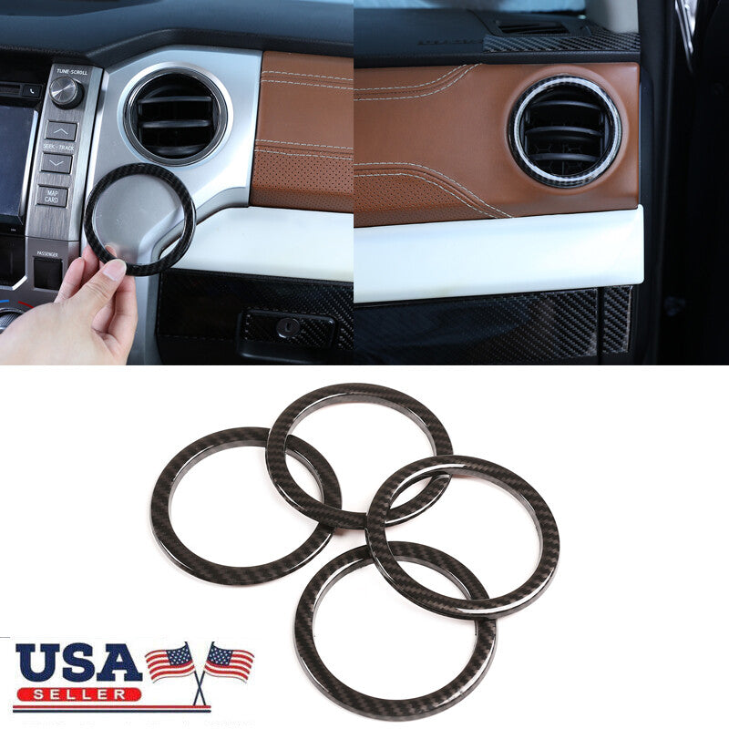 Suitable for -a Tundra 14-21 carbon fiber ABS air conditioner socket ring cover decoration - n