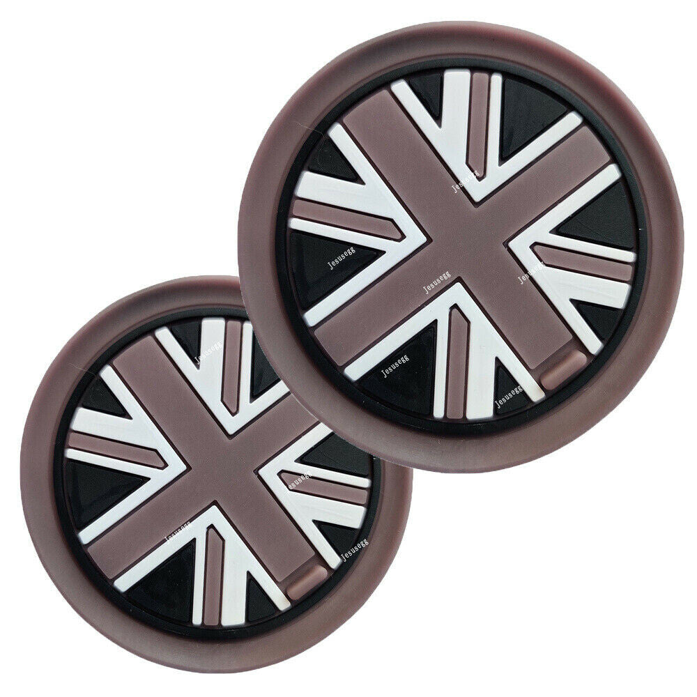 2x Union Jack CAR Cup Mat Cup Coaster for Mini Cooper JCW R55 R56 R57 R58 Q