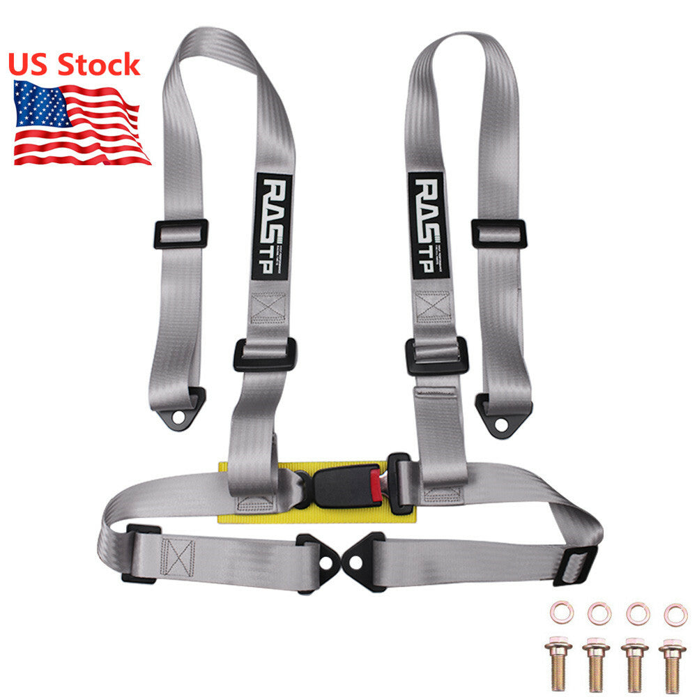 Racing for Seat Belts 4 Point 4PT Harness Nylon Adjustable Gray Q