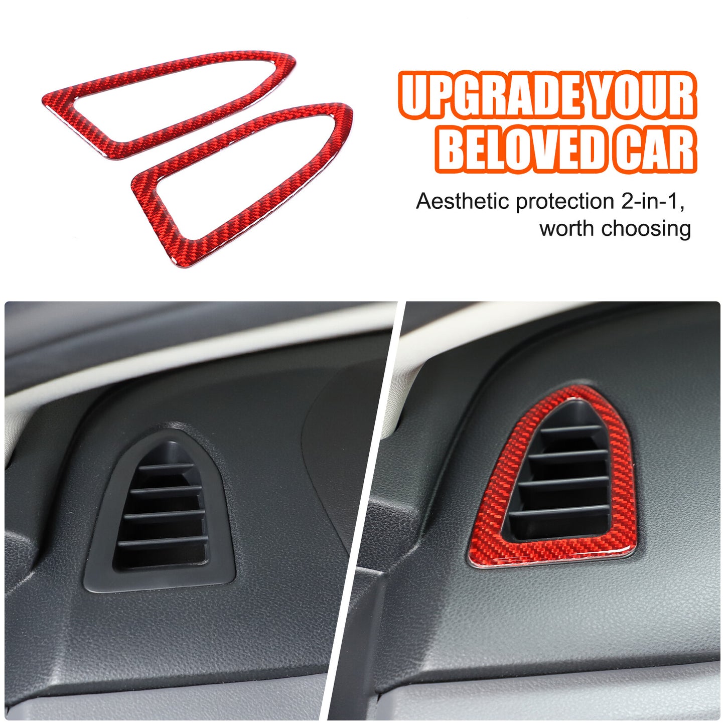 Red dashboard air vent socket cover decorative sticker for Subaru Crosstrek 2023+- n