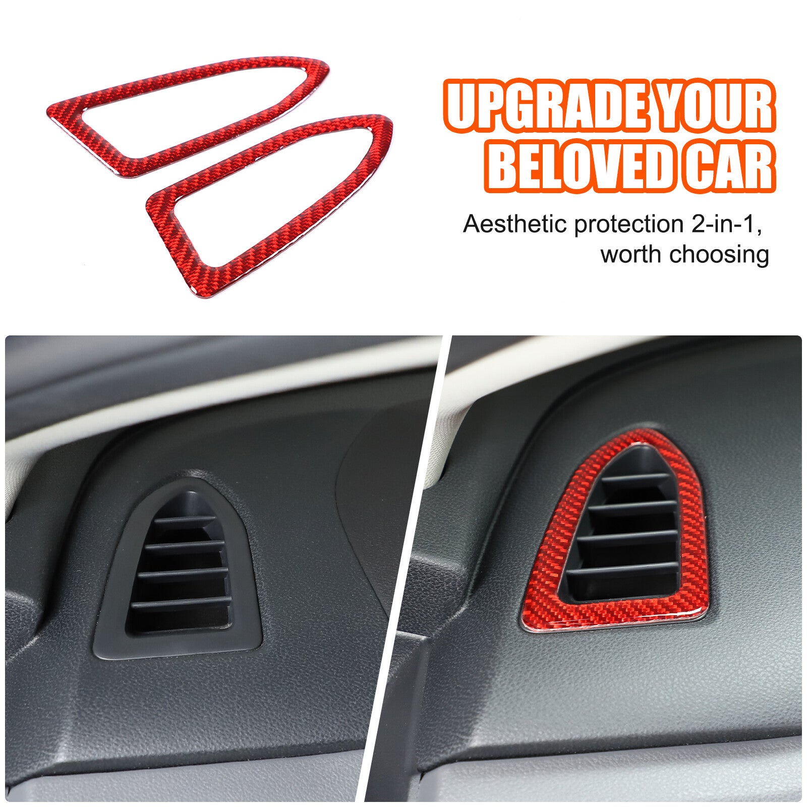 Red dashboard air vent socket cover decorative sticker for Subaru Crosstrek 2023+- n