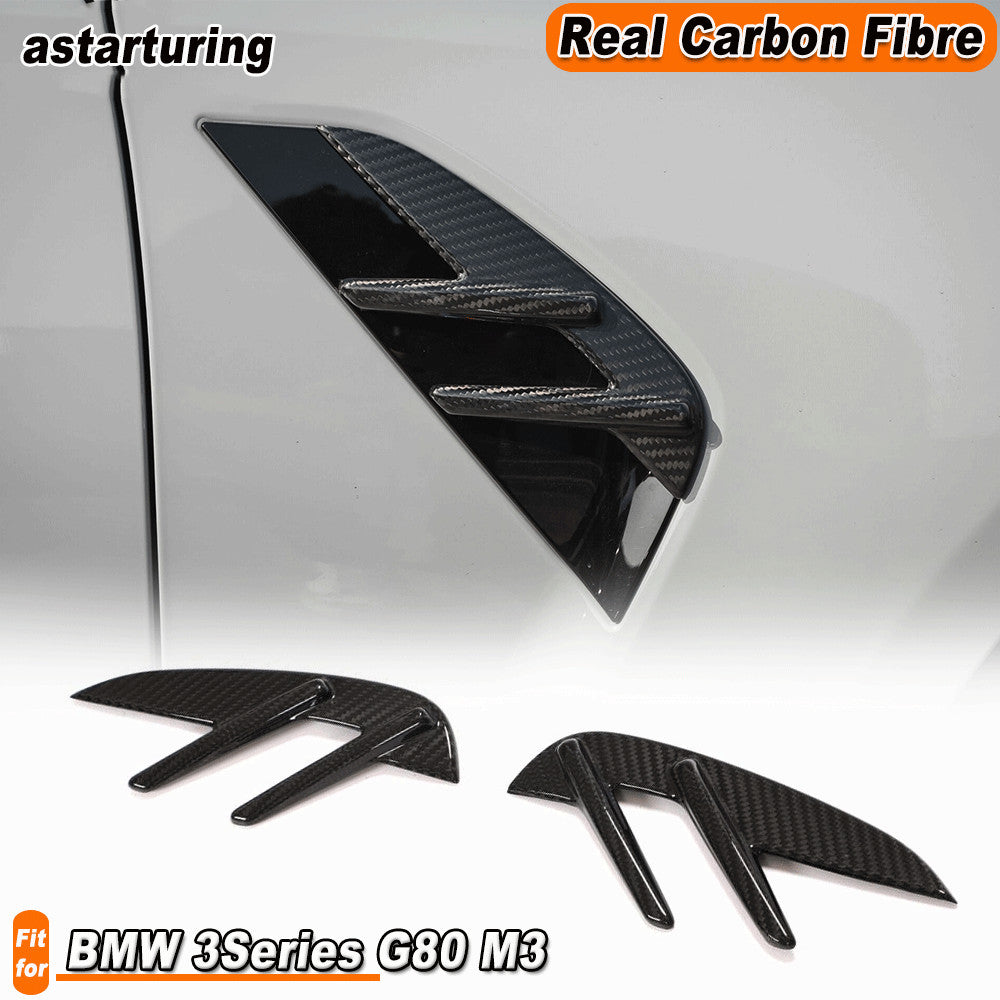 Fit for BMW 3Series G80 M3 2021-2024 Dry Carbon Side Air Fender Vent Cover Trims