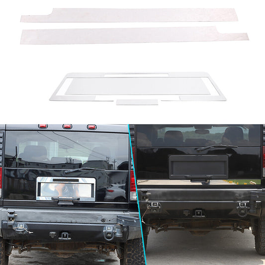 Steel rear liftgate license plate accent trim suitable for 2003-2009 for Hummer H2 (5 pieces)