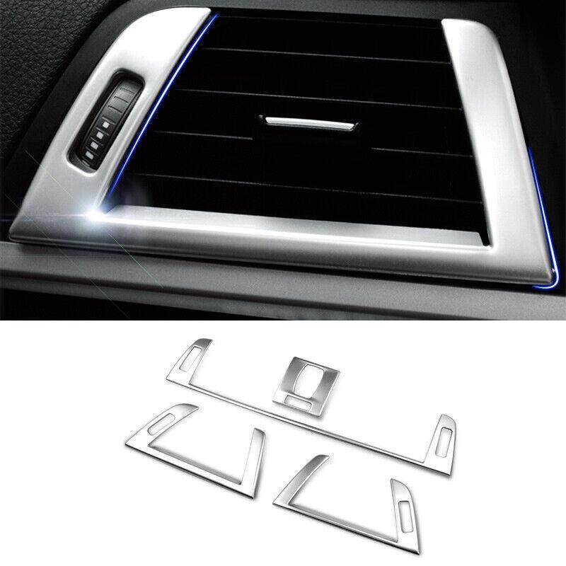 Middle Console Air Outlet Vent Trim for BMW 3 4 Series GT 2013-2019 Silver Steel
