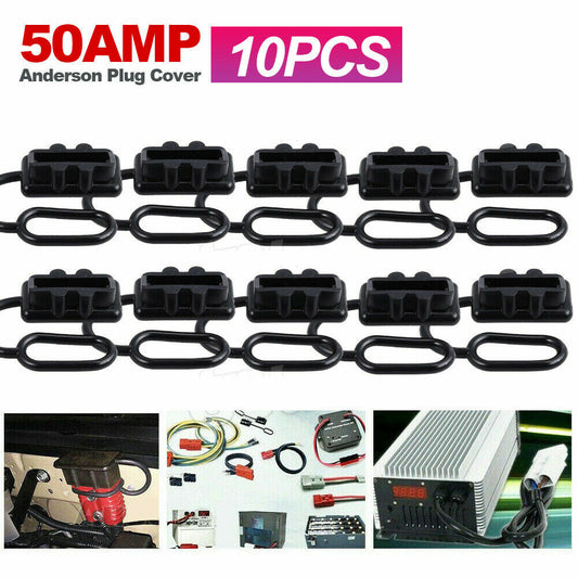 10X For Anderson Plug Cover Style Connectors 50AMP Battery Caravn Black Dust Cap
