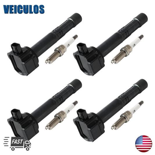 Set of 4 Ignition Coil  4 Iridium Spark Plug for 03-17 for Honda Accord UF712