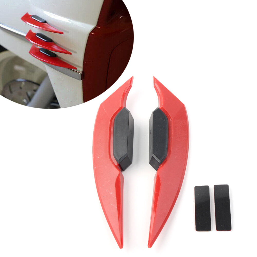 2x Universal Motorcycle Front Fairing Aerodynamic Winglets Side Spoiler Kit Red
