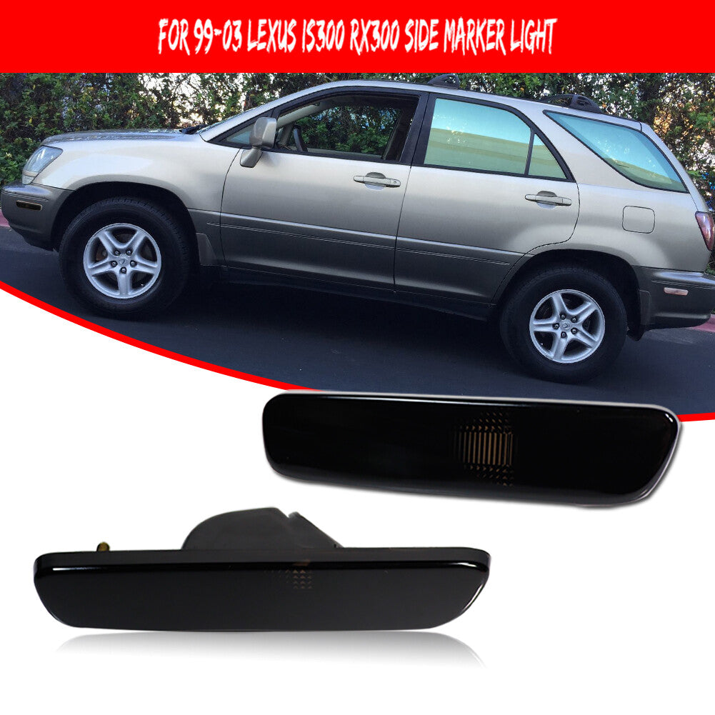 Suitable for 99-03 for Lexus RX300 smoked lens front/rear bumper side marker light housing - v