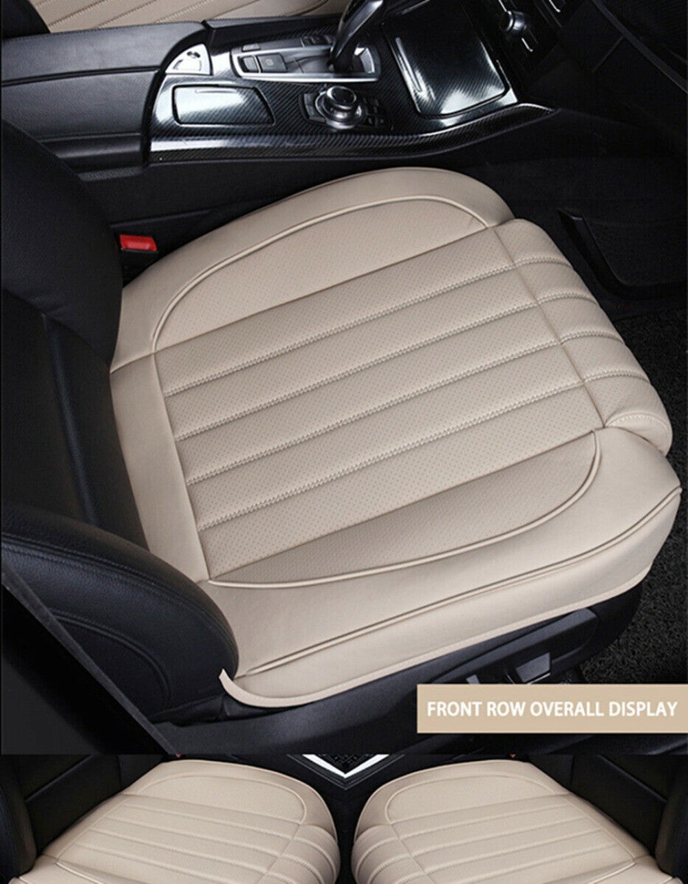 Full-Surround Front Car for Seat Cover Breathable Faux Leather Mat Chair Cushion n