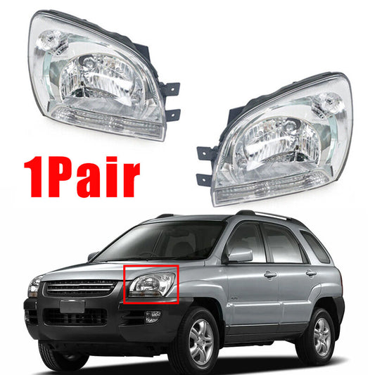 1Pair Headlights Running Lights Headlights for Kia Sportage 2005-2008 LeftRight