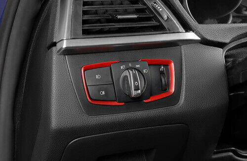 2PCS Frame Trim Red ABS Headlight Switch Control for BMW 3 4 Series GT 2013-2019